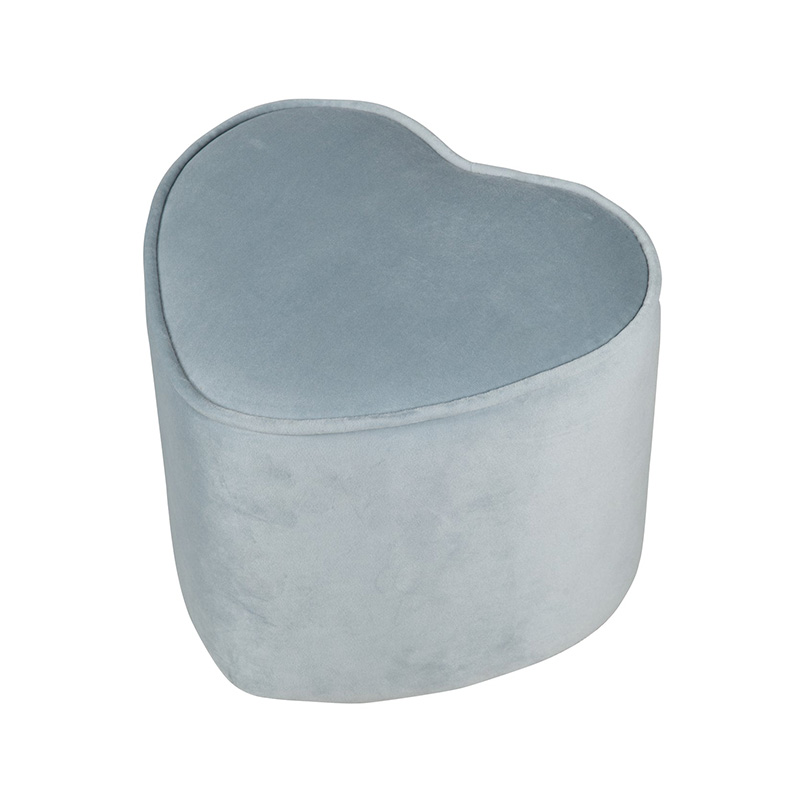 Herzförmiger Kinderhocker, bequemer Hocker mit Samtbezug, Pouf